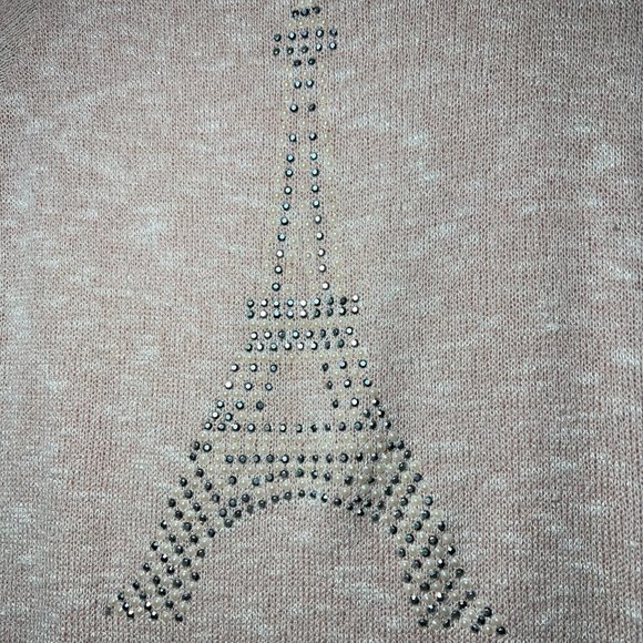 SJS-Made in USA-Knit Sweater/Paris-Medium-Sparkle Silver Beads-Pearl-Casual - Picture 8 of 11